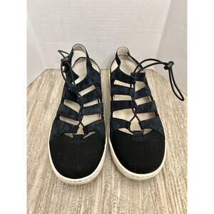Dansko Black Suede Lace Up Sandal Sneakers Gillies 39